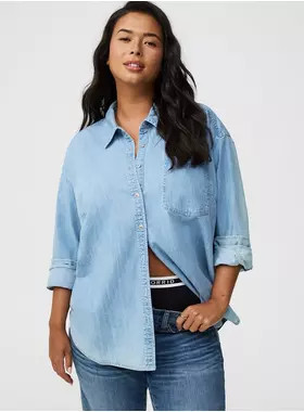 Oversized Denim Tunic Shirt | Torrid (US & Canada)
