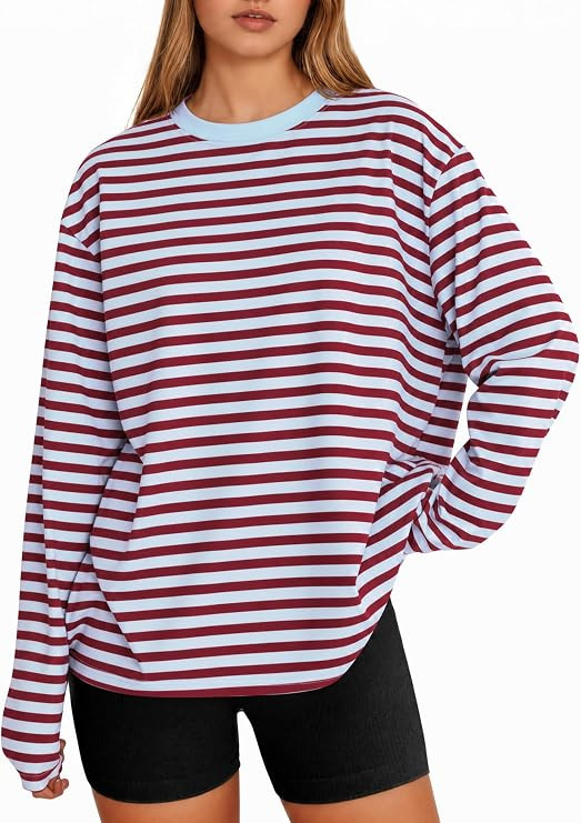 Tankaneo Womens Long Sleeve Oversized T Shirts Basic Tees 2026 Fall Outfits | Amazon (US)