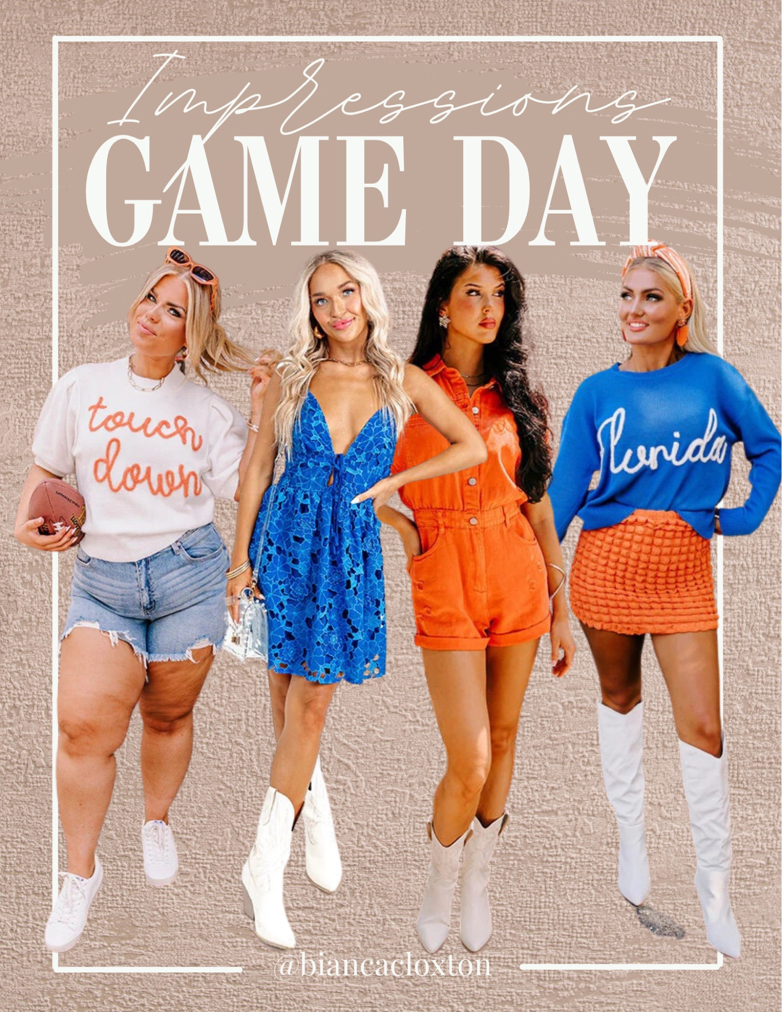 Game Day Styles 🏈 || Impressions Boutique 

Gainesville, Florida, Gators, University of Florida, UF, blue, orange, football, tailgate, game day, college



#LTKstyletip #LTKFind #LTKBacktoSchool