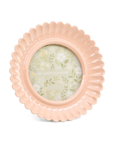 4x4 Round Scalloped Tabletop Picture Frame | Marshalls