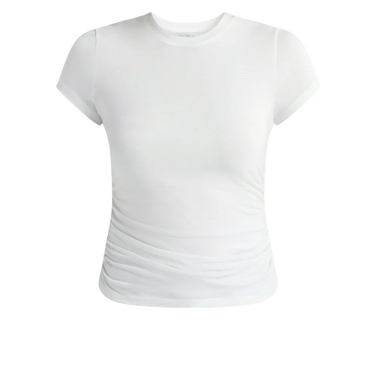 Sofia Jeans Women's and Women's Plus Ruched Side Tee with Short Sleeves, XS-4X | Walmart (US)