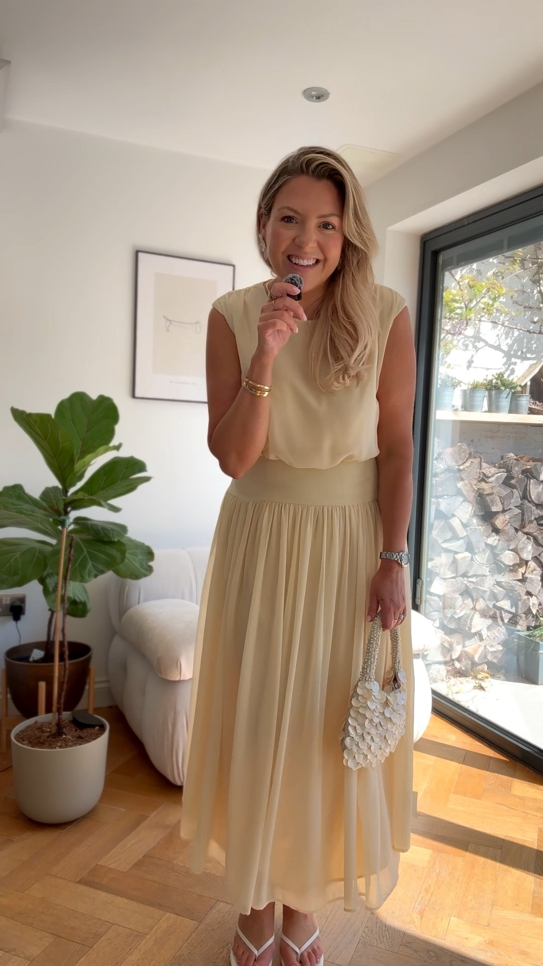 Wedding guest ready 💛 

Butter yellow chiffon dress, shell bag, white sandals, monsoon, Accessorize , mulberry 

#LTKwedding #LTKspring #LTKuk