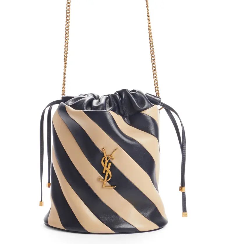 Alix Stripe Leather Bucket Bag | Nordstrom
