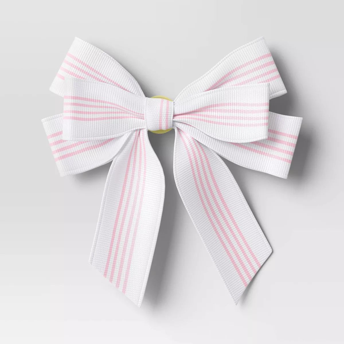 Striped Fabric Christmas Decorative Bow White/Pink - Wondershop™ | Target