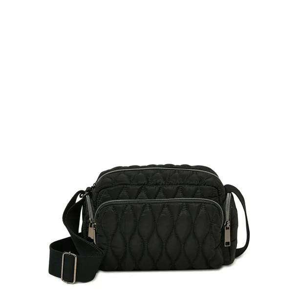 Time and Tru Women's Penny Mini Pocket Nylon Crossbody Black - Walmart.com | Walmart (US)
