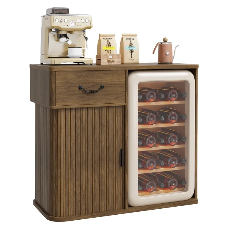 Hersunpl Cabinet with Mini Fridge Space, Mini Fridge Cabinet Stand，Liquor Wine Cabinet for Dorm... | Walmart (US)