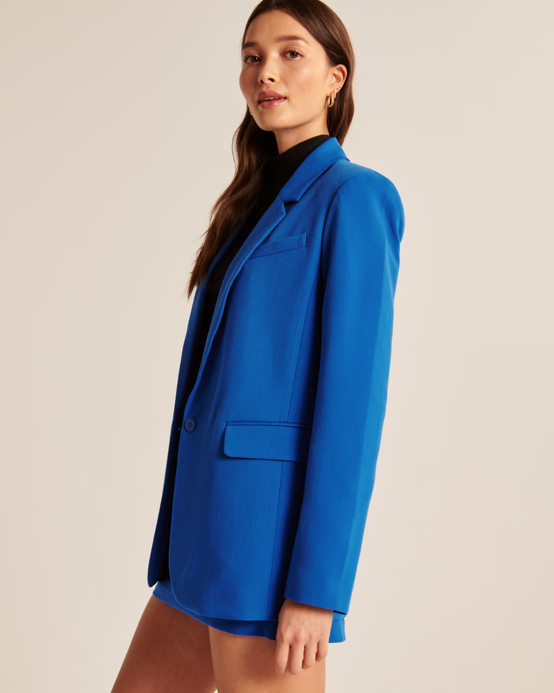 Women's Single-Breasted Blazer | Women's Coats & Jackets | Abercrombie.com | Abercrombie & Fitch (US)