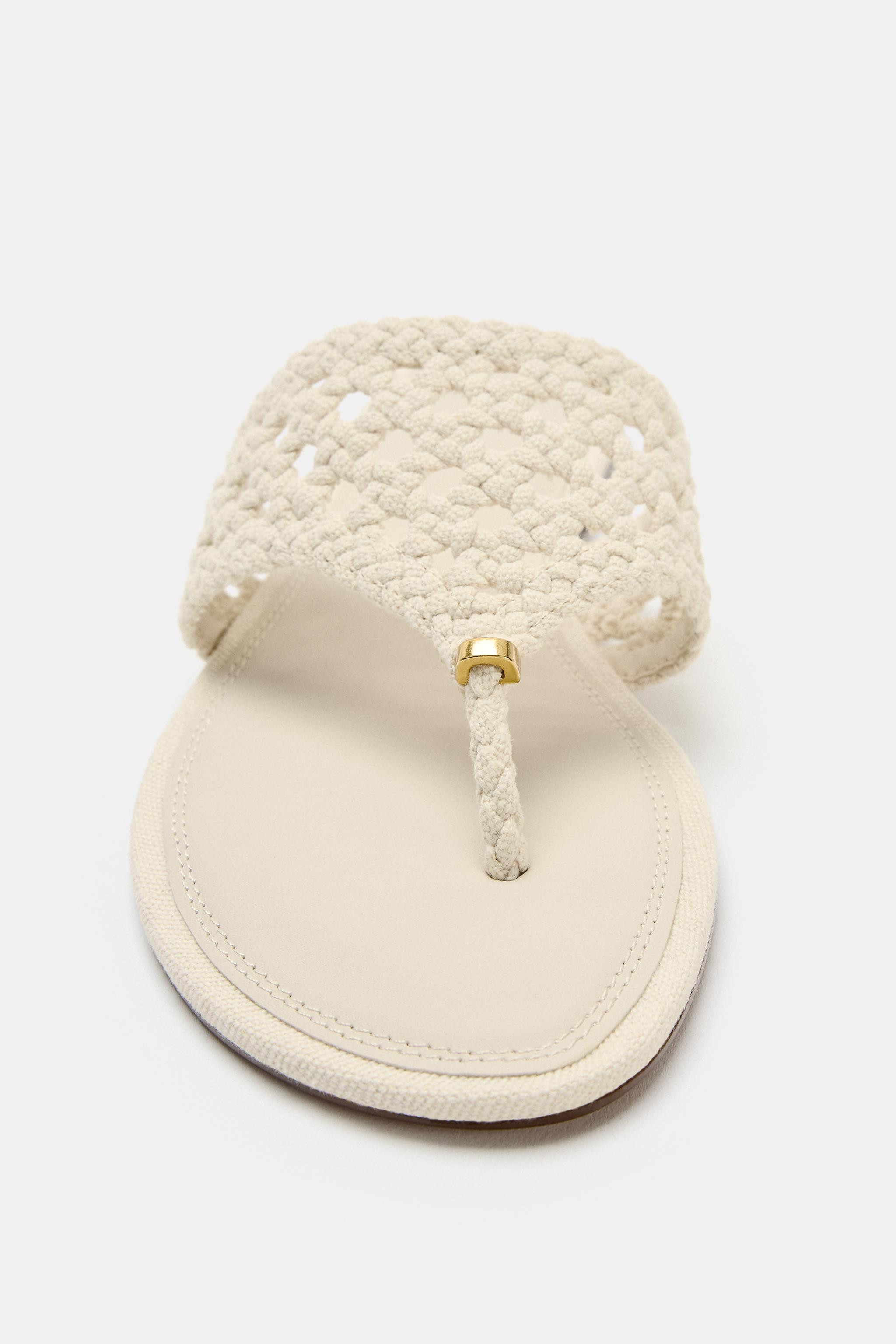 WOVEN FLAT SANDALS | Zara US