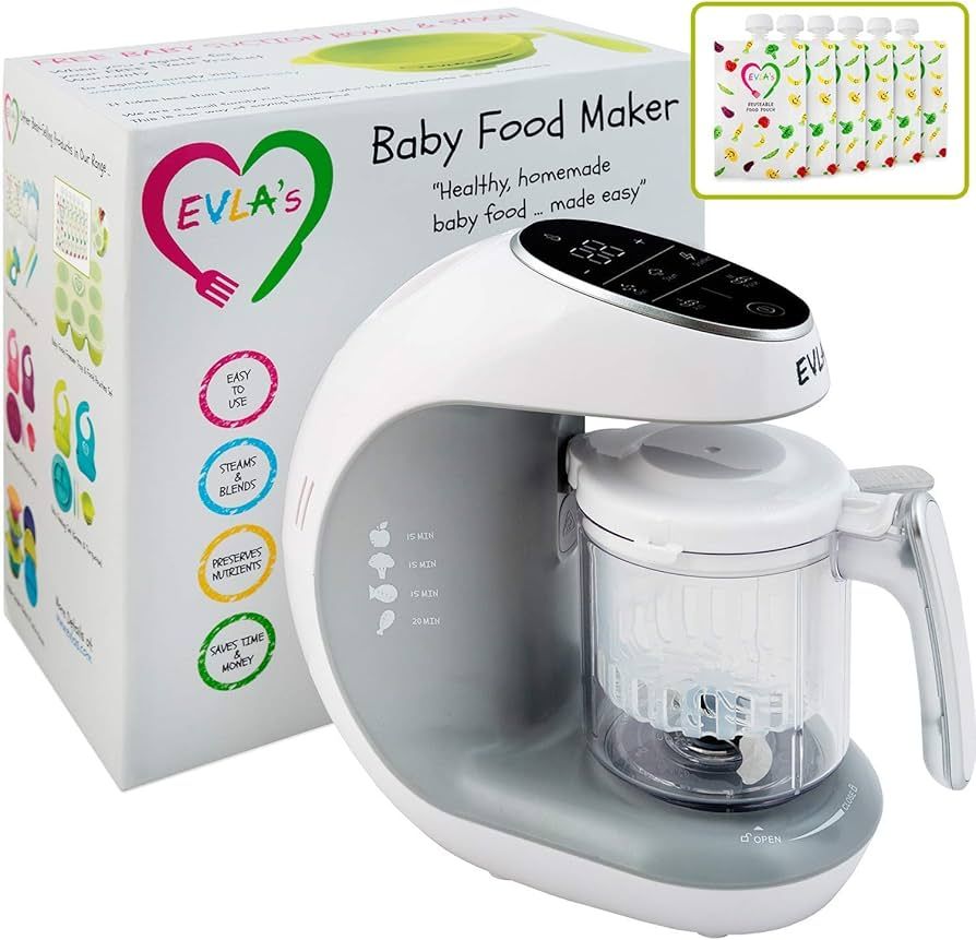 EVLA'S Baby Food Maker, Healthy Homemade Baby Food in Minutes, Steamer, Blender, Baby Food Proces... | Amazon (US)