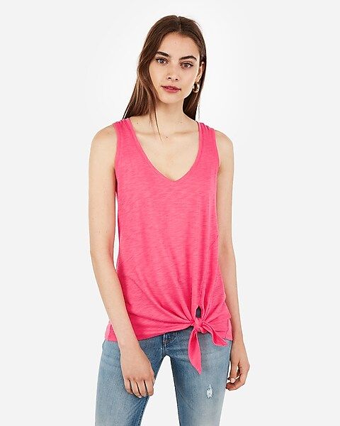express one eleven tie front easy tank | Express