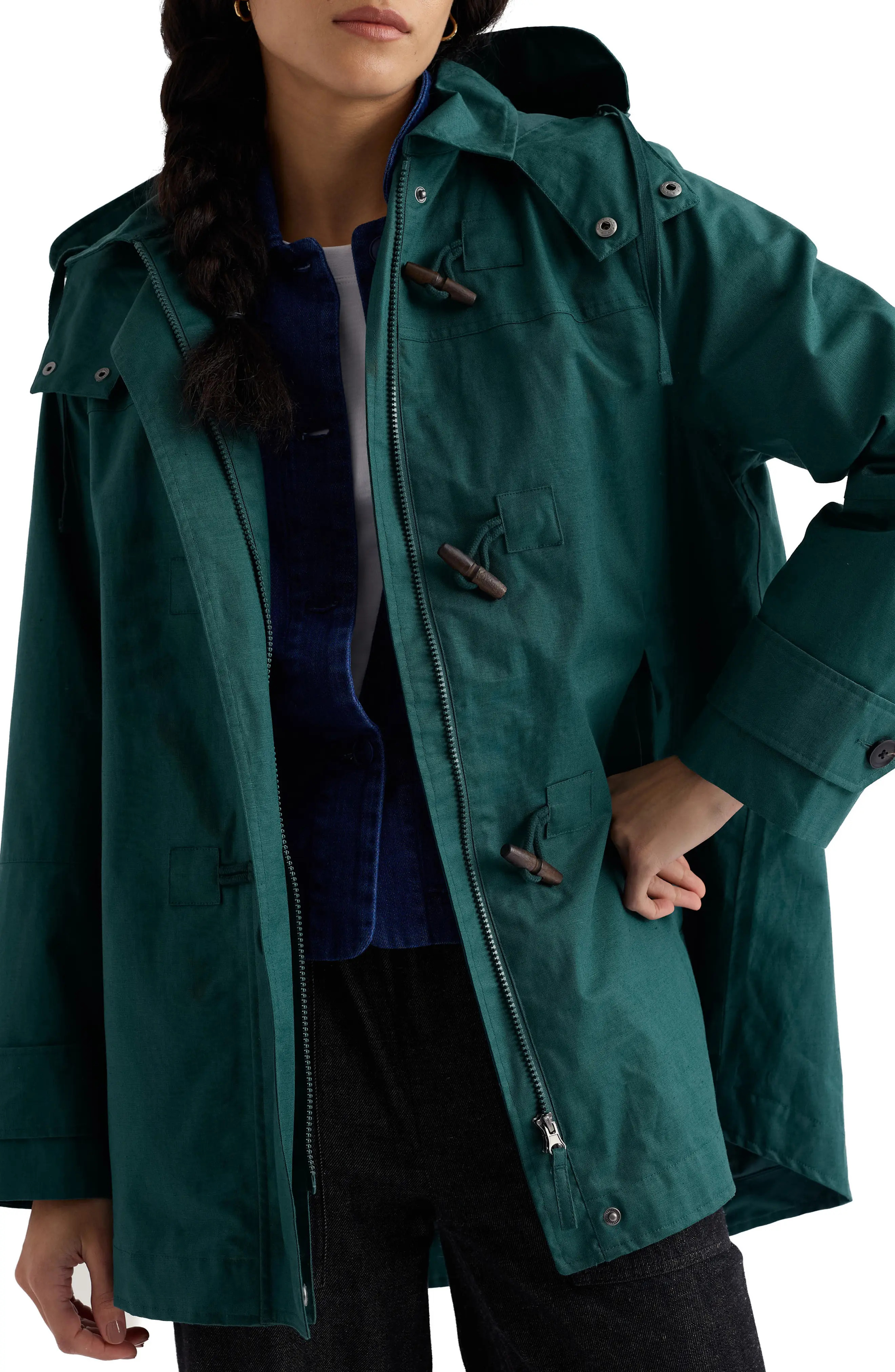 Sea Drift Waterproof Hooded Linen & Cotton Rain Coat (Women) | Nordstrom | Nordstrom