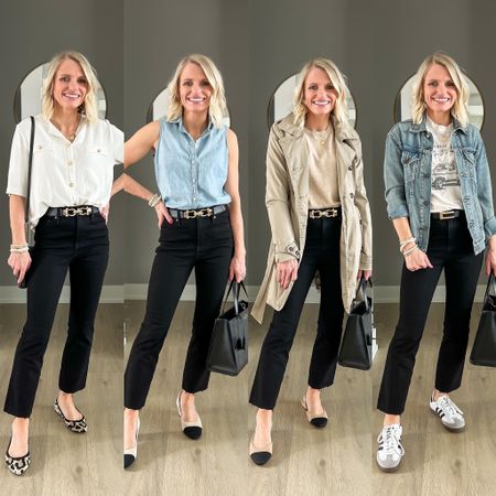 4 ways to wear black cropped kick flare jeans for spring! 

#LTKfindsunder100 #LTKSeasonal #LTKstyletip