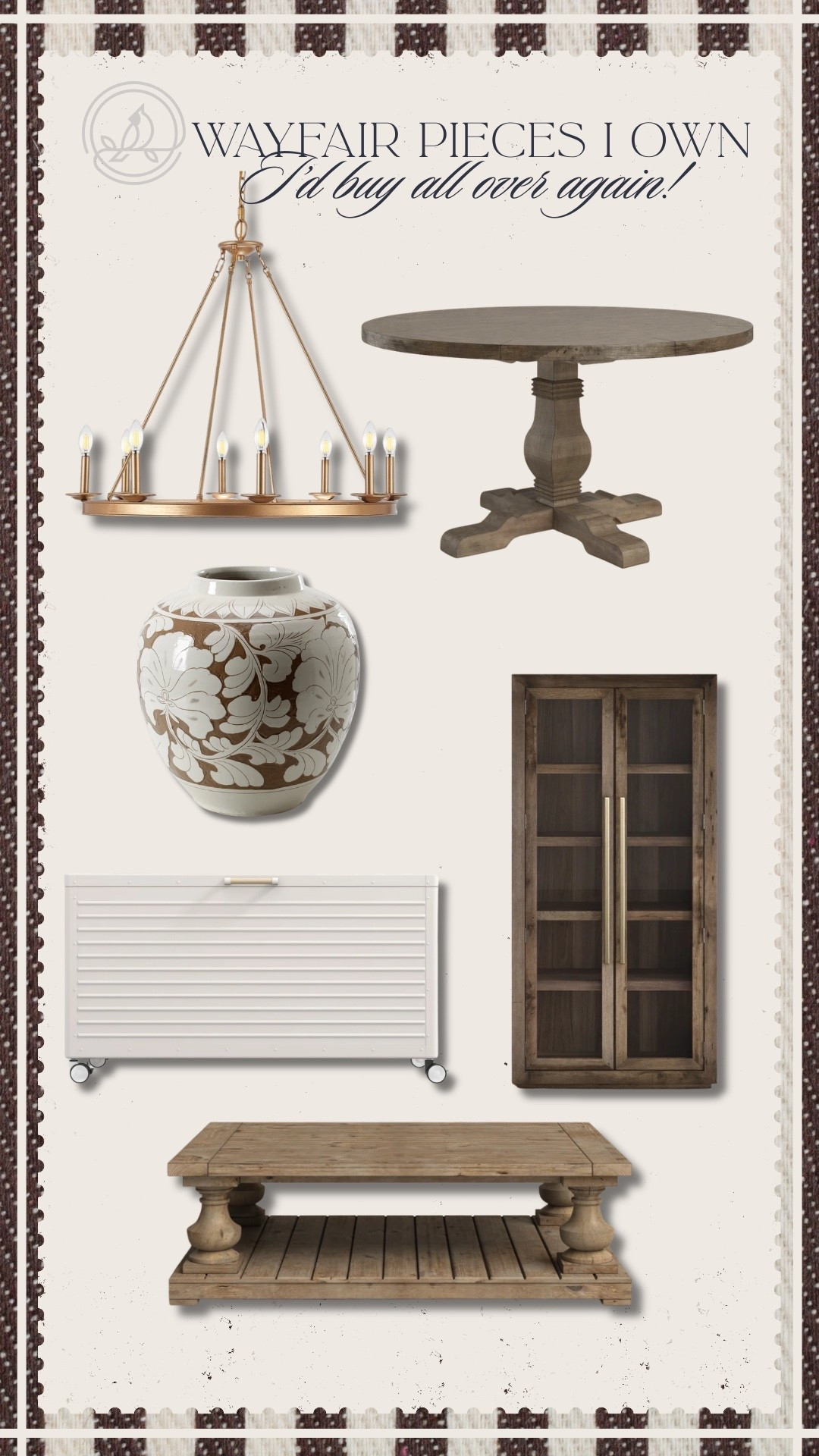 Way day, Wayfair, home decor, coffee table, tall cabinets, chandelier, outdoor storage, vase, dining room table