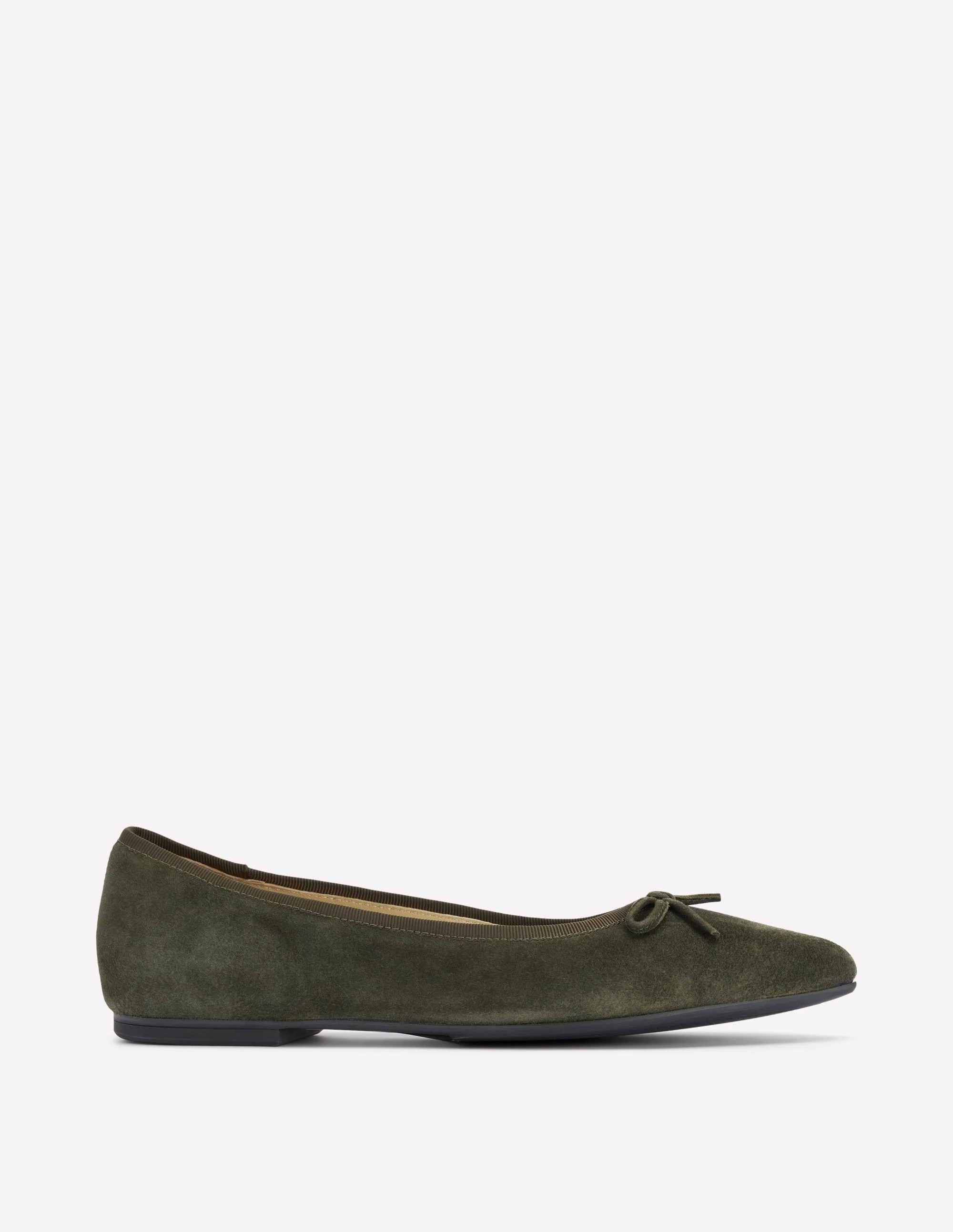 Point Ballet Flat-Dark Moss | Boden UK