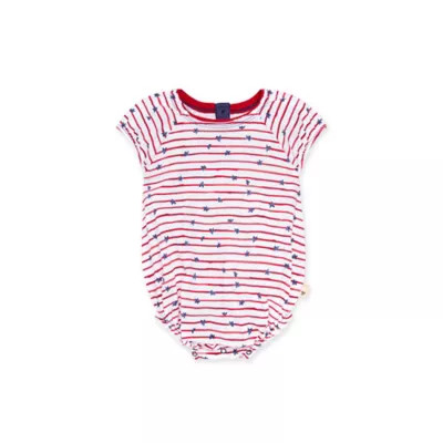 Burt's Bees Baby® Stars N' Stripes Organic Cotton Romper in Red/Blue | Bed Bath & Beyond | Bed Bath & Beyond