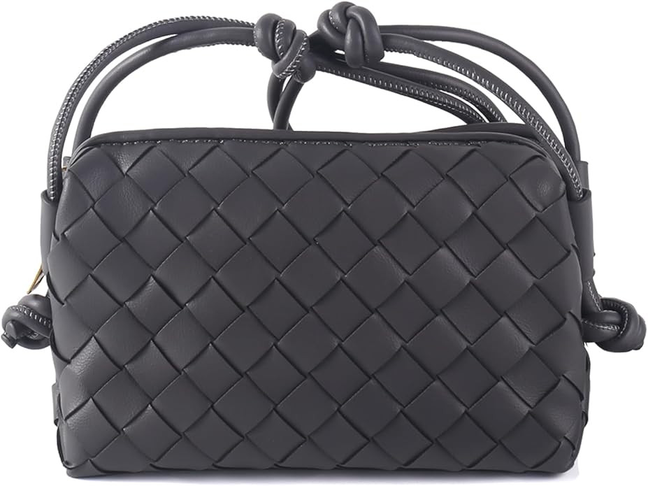 Woven Bag Crossbody Bags for Women, Small Zipper Closure Handmade Shoulder Purse with Adjustable ... | Amazon (US)