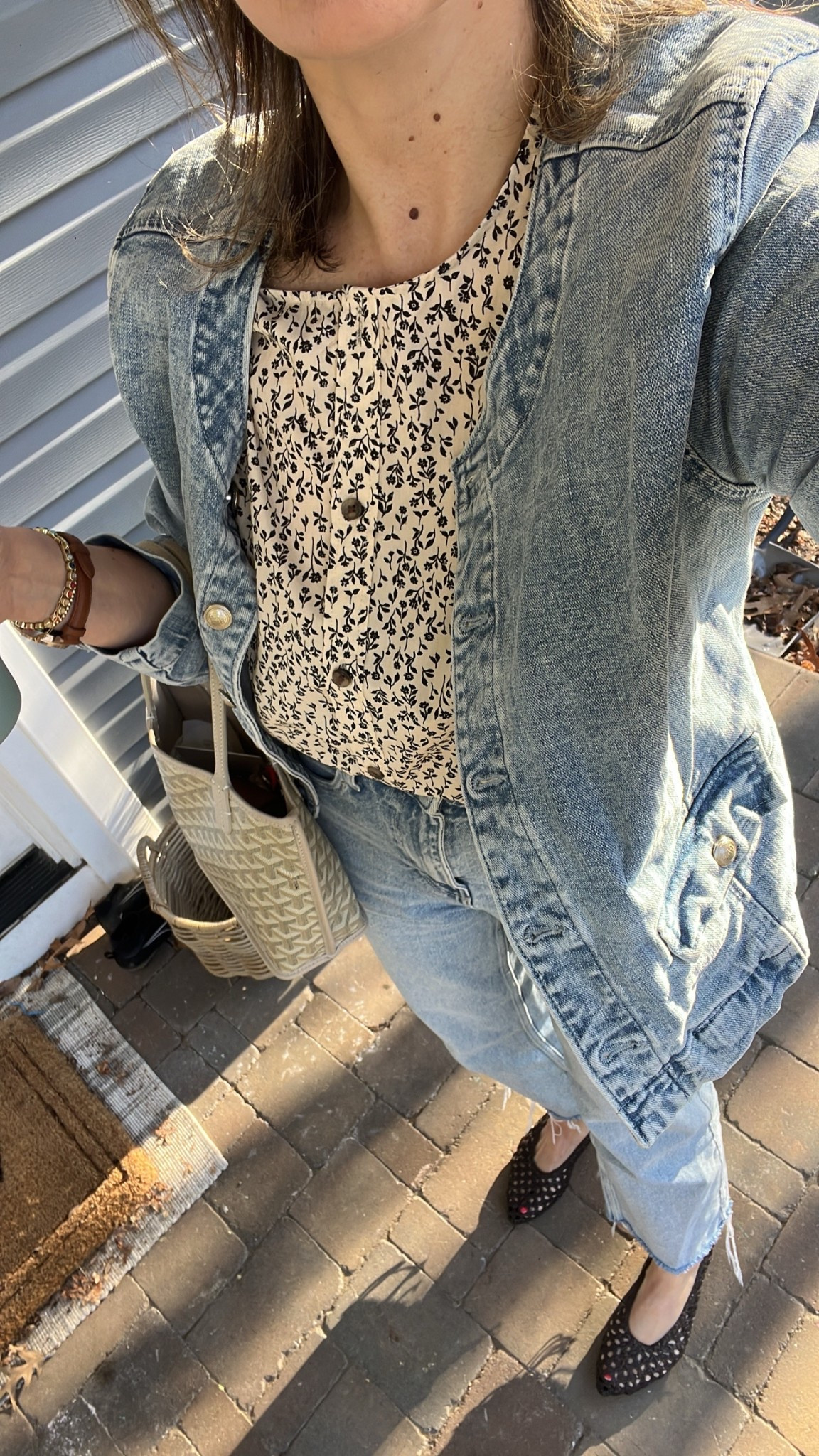 Denim on denim. 