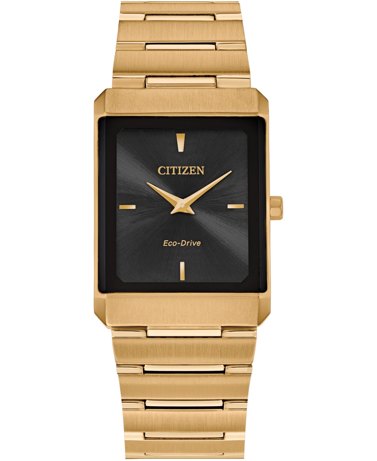 Citizen Eco-Drive Unisex Stiletto Gold-Tone Stainless Steel Bracelet Watch 25x35mm | Macys (US)