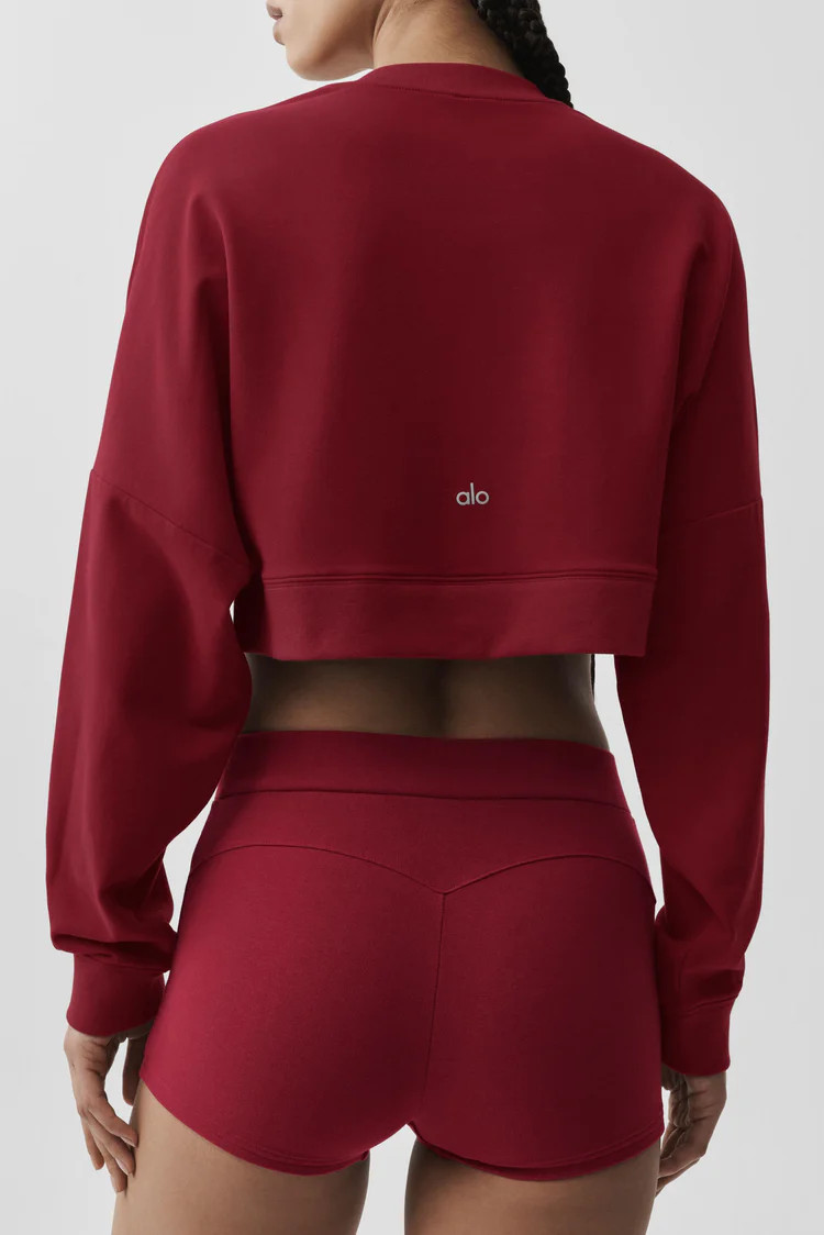 Cropped Sway Crew Neck Pullover | Alo Yoga