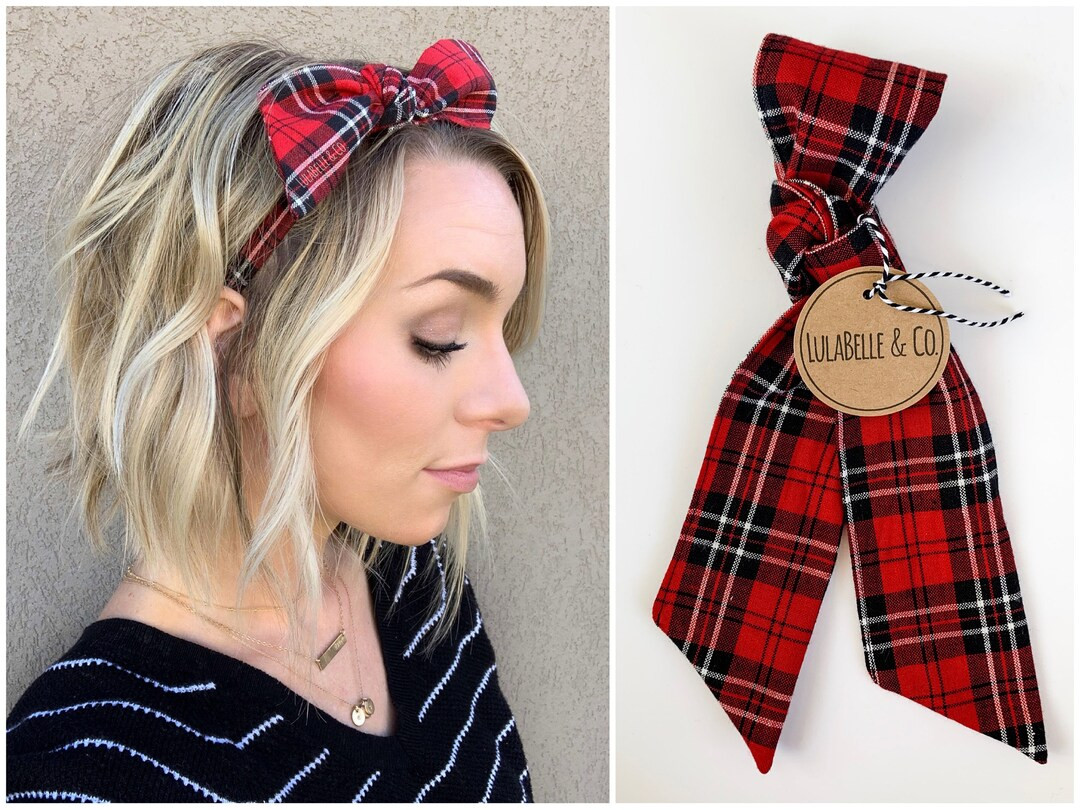 Hair Scarf / Clueless Plaid / Red Oxblood Crimson Garnet - Etsy | Etsy (US)