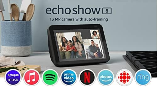 Echo Show 8 (2nd Gen, 2021 release) | HD smart display with Alexa and 13 MP camera | Charcoal | Amazon (US)