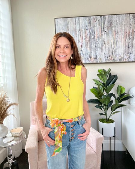 Love this bright colorful scarf that is a bit of a collector's item. You can wear it as a belt, around your neck, in your hair or on your purse!
#summerstyle #outfitinspo #petitefashion #scarfoutfit

#LTKFind #LTKSeasonal #LTKstyletip