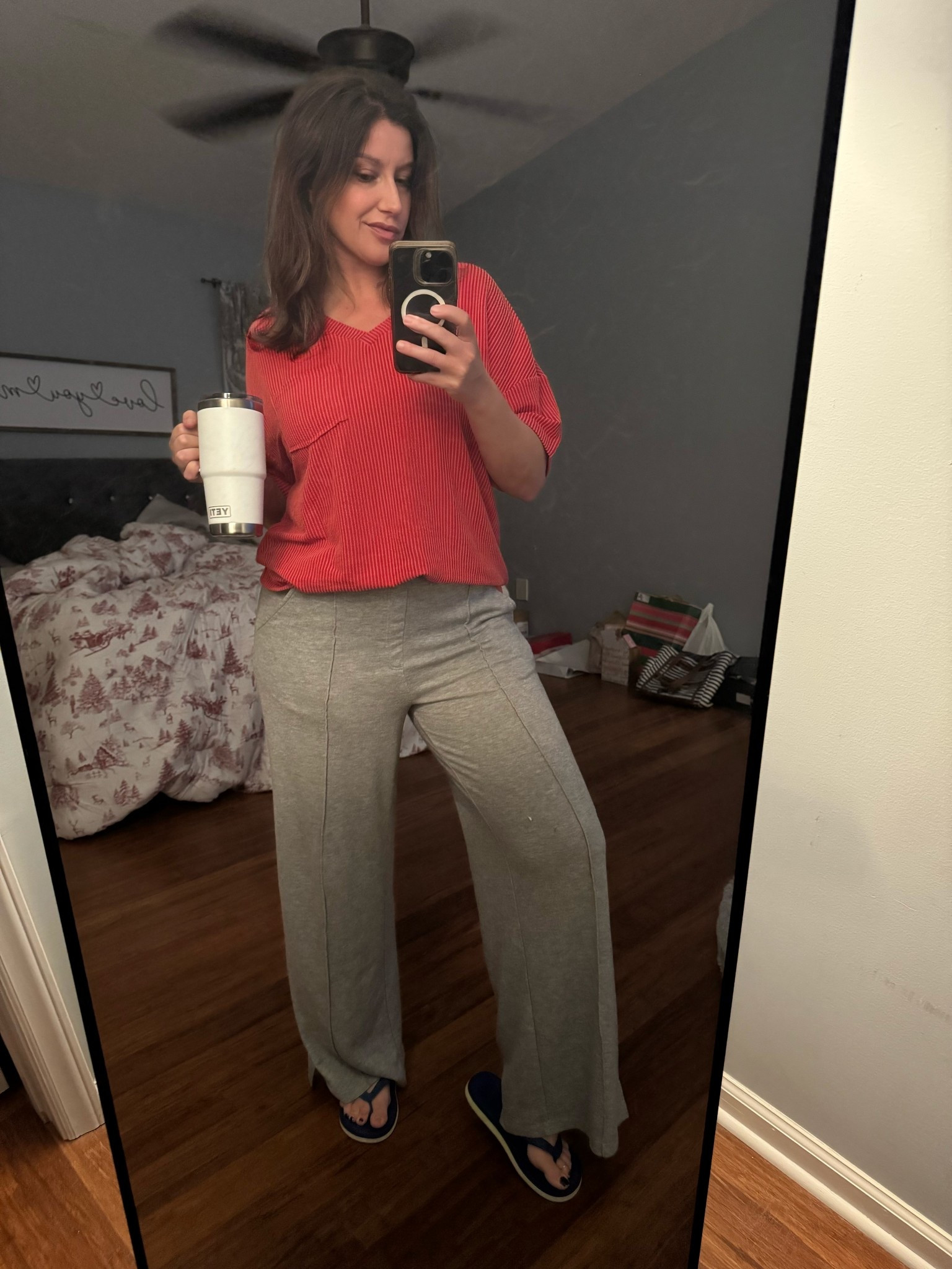 Carline chic but make it comfy 💅☕️
Effortless mom uniform: ribbed tee, soft wide-leg lounge pants, flip flops, coffee in hand, and out the door. Cozy enough for carline, cute enough for Target ✔️

carline chic, mom uniform, everyday outfit, comfy casual, loungewear style, wide leg pants, ribbed top, athleisure mom, casual chic, mom life outfit, school drop off style, coffee run outfit, effortless style

#LTKdayinmylife #LTKootd #LTKmomlife