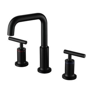 Boyel Living 8 in. Widespread 2-Handle High-Arc Bathroom Faucet with Ceramic Disk Valve in Matte ... | The Home Depot