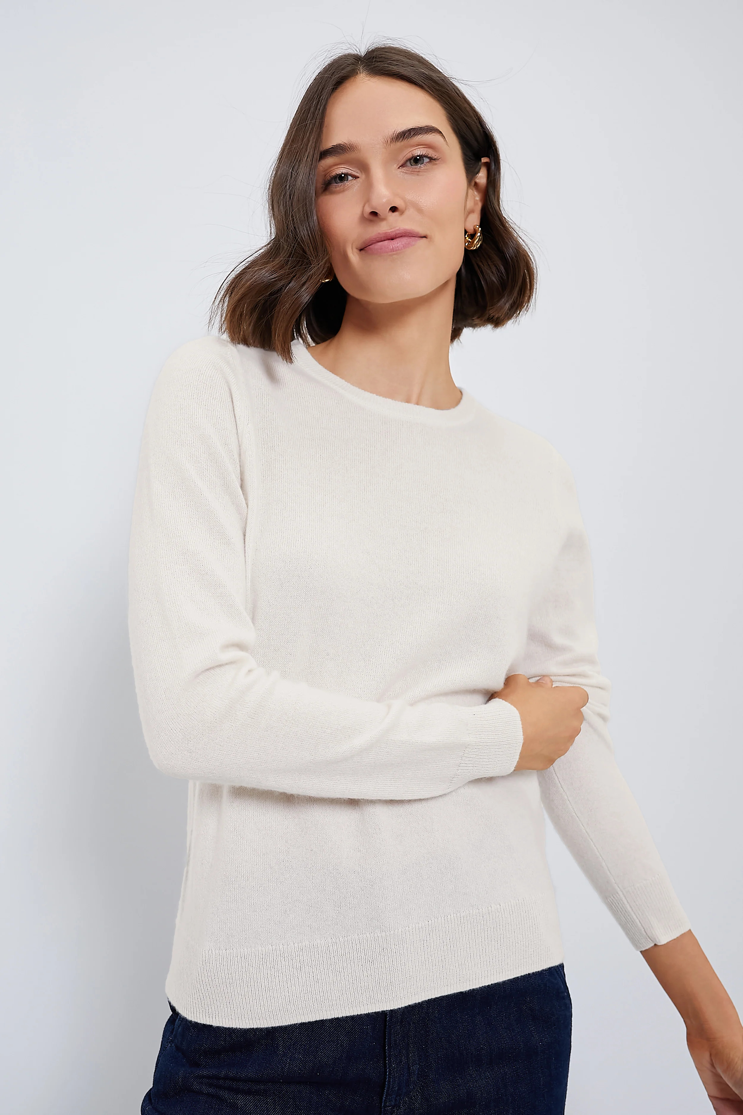 Ivory Cashmere Crewneck Sweater | Tuckernuck (US)