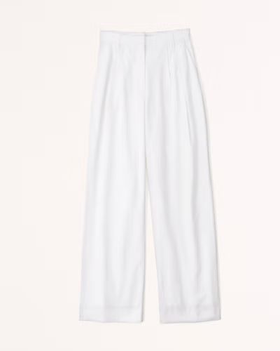 Women's Curve Love Linen-Blend Tailored Wide Leg Pant | Women's Bottoms | Abercrombie.com | Abercrombie & Fitch (US)