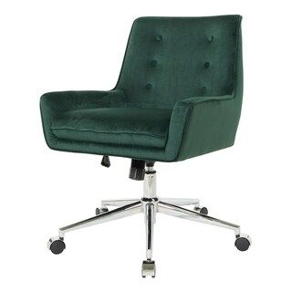 OSP Home Furnishings Quinn Office Chair with Faux Velvet (Green) | Bed Bath & Beyond