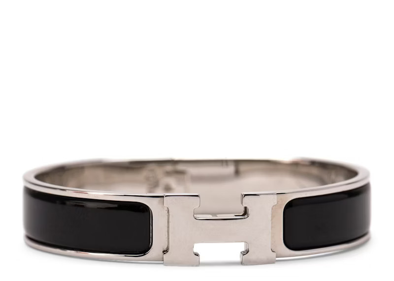 Women's Hermes Clic H Bracelet Palladiumtone PM Noir in Black | StockX