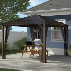 Sol 72 Outdoor™ Windermere 10 Ft. W x 12 Ft. D Aluminum Patio Gazebo | Wayfair | Wayfair North America