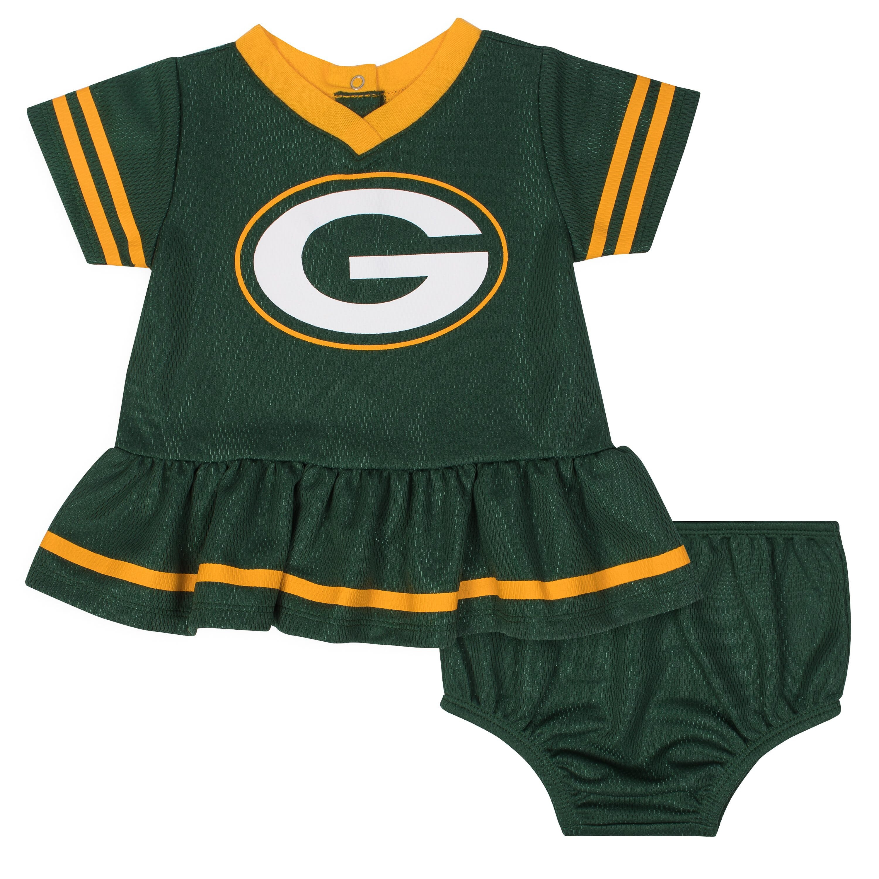 Baby Girls Green Bay Packers Cheerleader Dress and Diaper Cover Set | Gerber Childrenswear