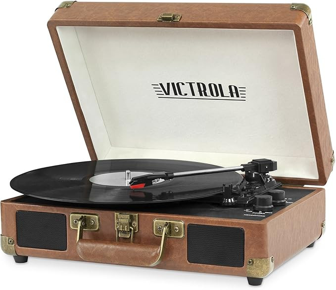 Victrola Vintage 3-Speed Bluetooth Portable Suitcase Record Player with Built-in Speakers | Upgra... | Amazon (US)