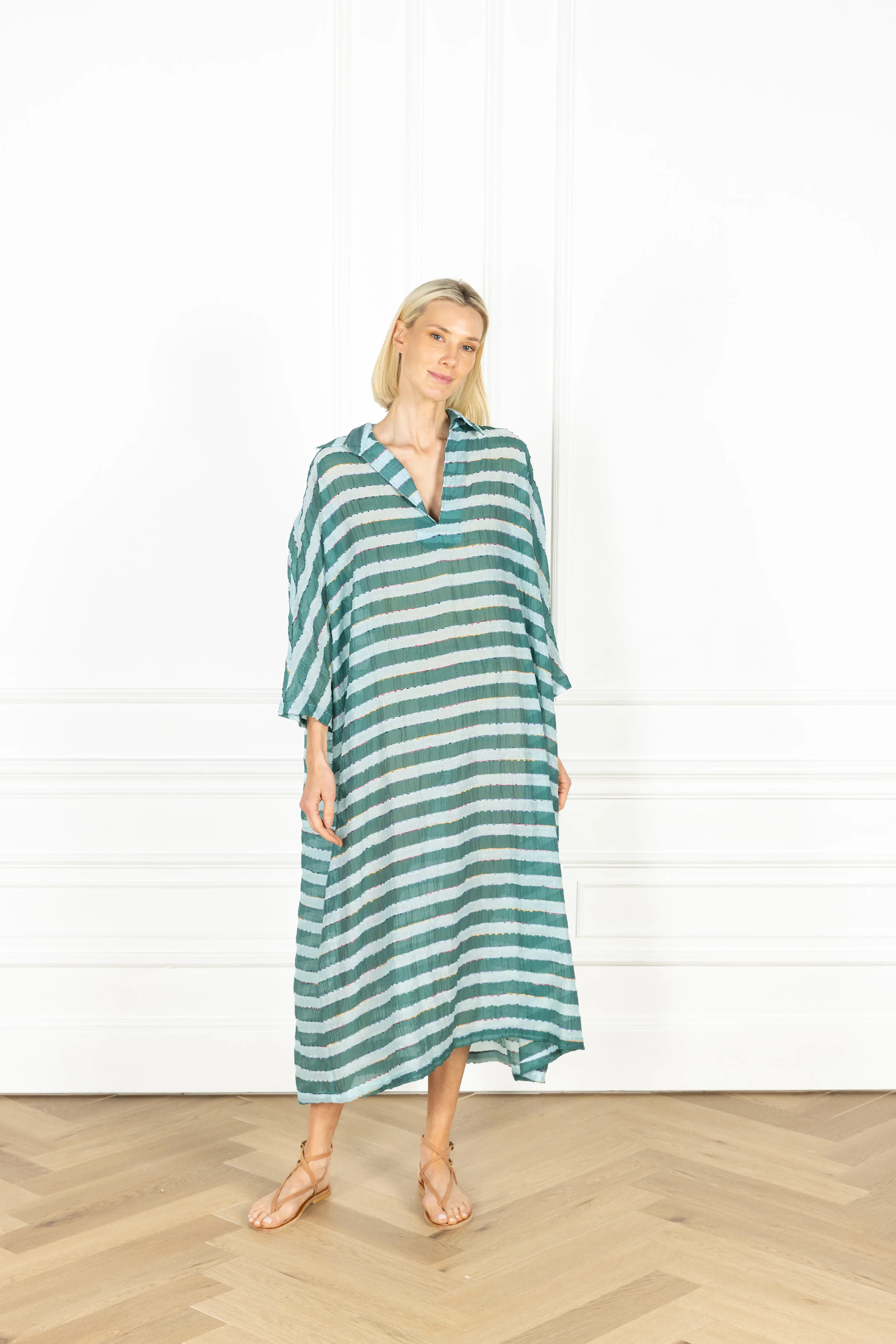 Forest Confetti Stripe Maxi Everyday Dress | La Vie Style House