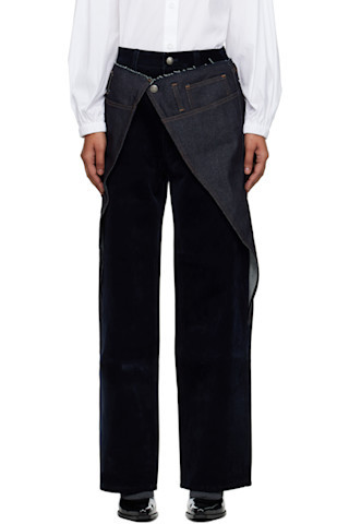Navy Zoe Wrap Jeans | SSENSE