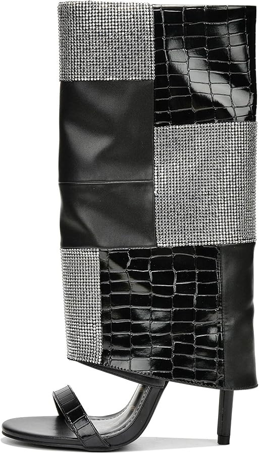 Cape Robbin Mosaic Knee High Boots for Women- Fold Over Boots Women- Fashion Stiletto Heels Boots... | Amazon (US)