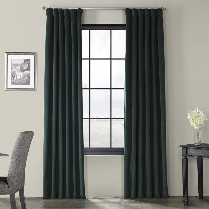 HPD Half Price Drapes VPCH-181202-120 Signature Blackout Velvet Curtain (1 Panel), 50 X 120, Blac... | Amazon (US)