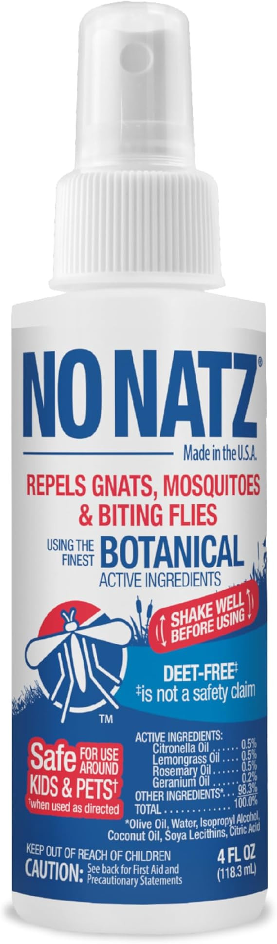 No Natz Botanical Insect Repellent, DEET-Free, Made with Natural Essential Oils, Non-Greasy Formu... | Amazon (US)