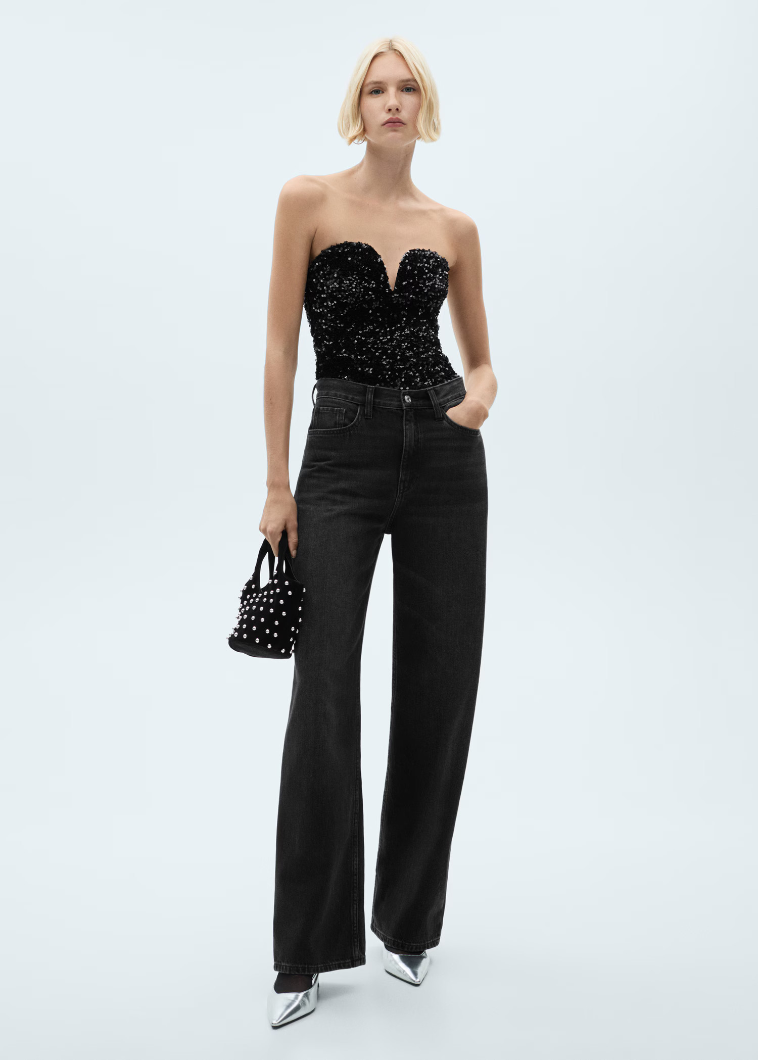 Sequin body with bare shoulders - Women | MANGO USA | Mango (US/MX/AU)
