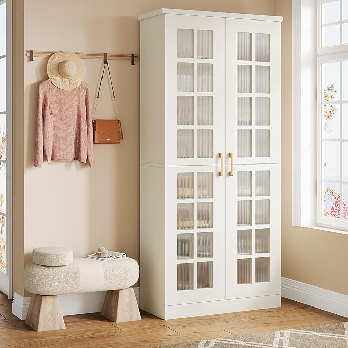 Tribesigns Tall Shoe Cabinet with Doors, 8-Tier Shoe Storage with Adjustable Shelves, Modern Shoe... | Amazon (US)