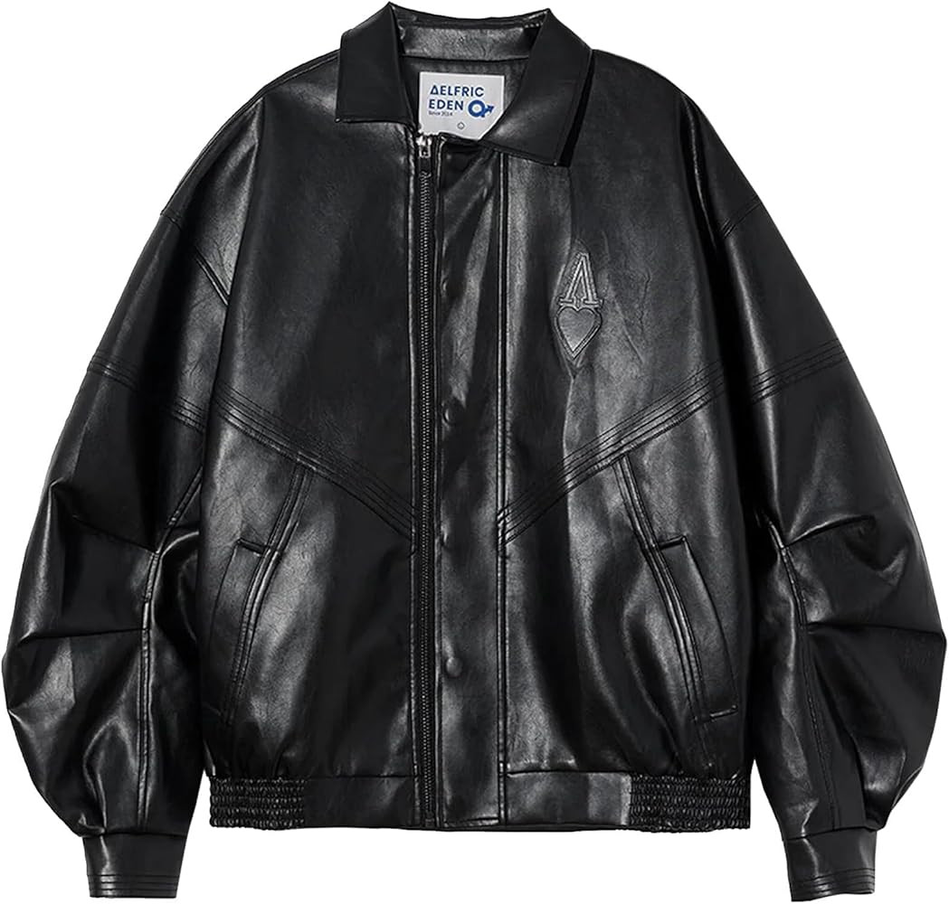 Aelfric Eden Womens Faux Leather Jacket Y2k Motorcycle Bomber Jackets Oversized Moto Jacket Stree... | Amazon (US)