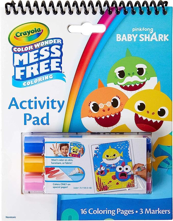 Crayola Baby Shark Color Wonder Travel Activity Pad, Mess Free Coloring, Gift for Kids, 3, 4, 5, ... | Amazon (US)