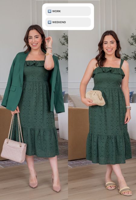 Here's a beautiful eyelet midi dress that you can wear from work to weekend!

#workwear #summerstyle #petitefashion #outfitinspo

#LTKworkwear #LTKstyletip #LTKFind