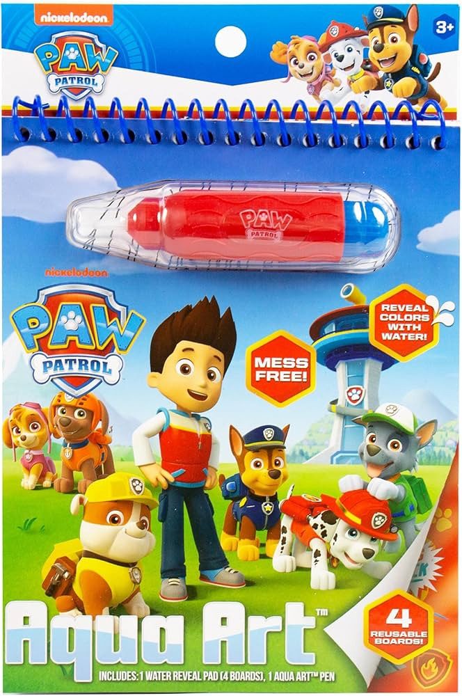 Paw Patrol Aqua Art, Color 4 Reusable Aqua Art Pages with a Water Pen, Reusable No-Mess Toddler A... | Amazon (US)
