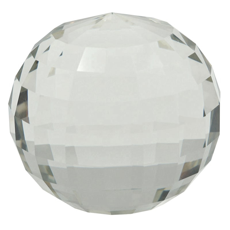 Laila Ali Clear Glass Geo Crystal Ball Decor, 4" | At Home