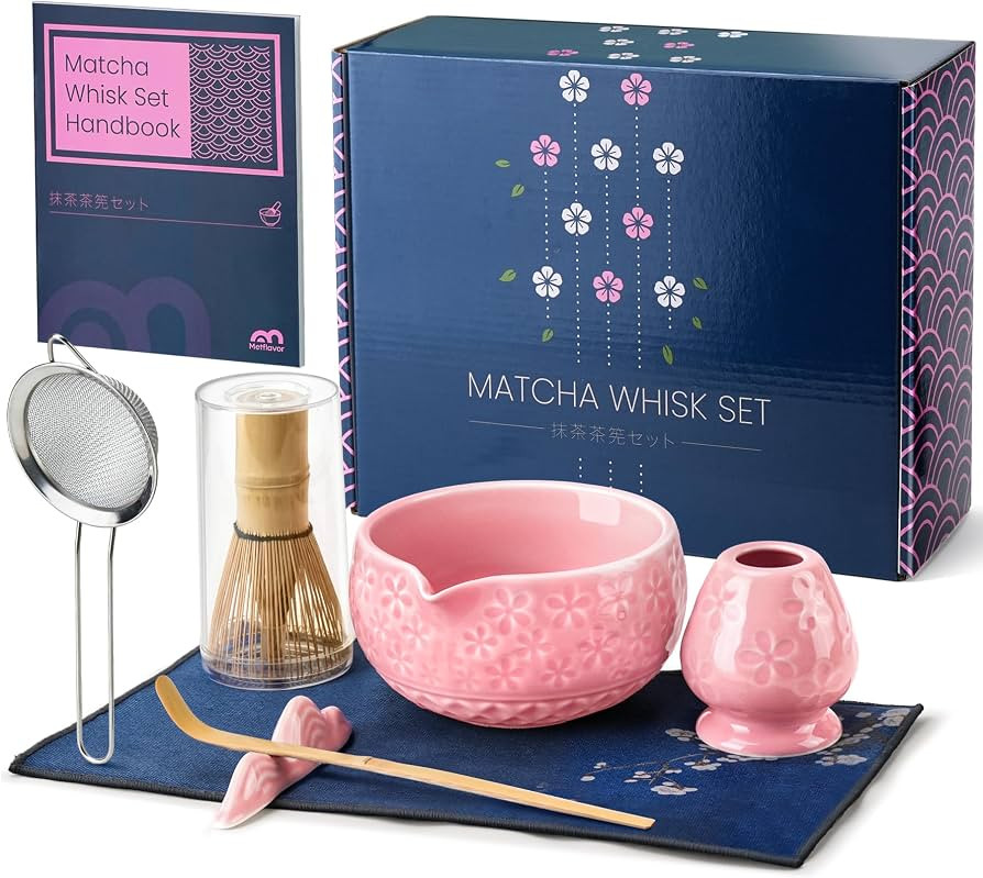 7Pcs Matcha Whisk Set, Matcha Set Whisk and Bowl,Bamboo Scoop, Scoop Rest, Sifter and Tea Towel, ... | Amazon (US)