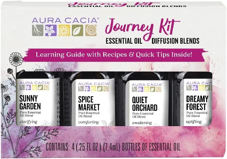 Aura Cacia Journey to Diffusion Essential Oil Kit | GC/MS Tested for Purity | 4 Bottles 7.4ml (0.... | Amazon (US)
