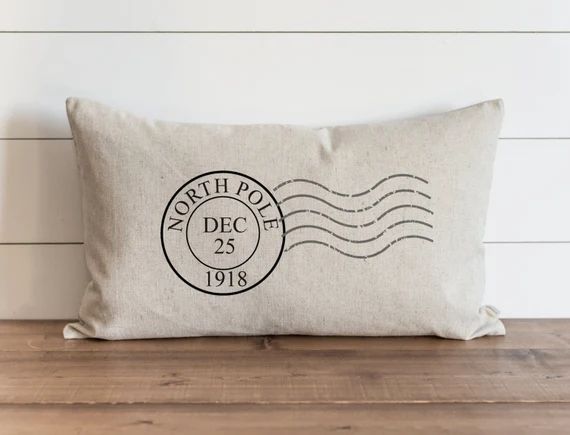 North Pole Stamp 16 x 26 Pillow Cover // Christmas  // Holiday  // Throw Pillow // Gift for Her /... | Etsy (US)